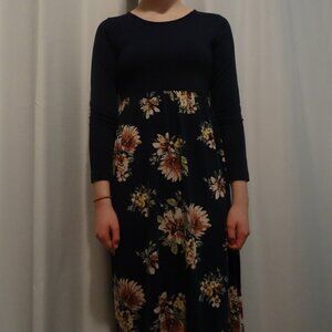 girl's long sleeve floral dress